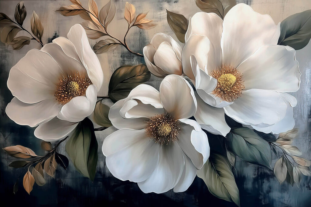 Grand bouquet blanc — motif complet