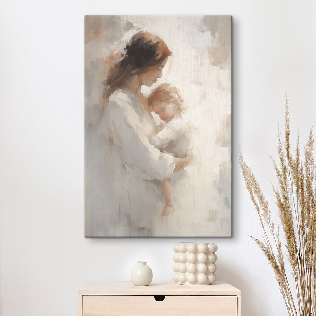 Mère et enfant dans un intérieur