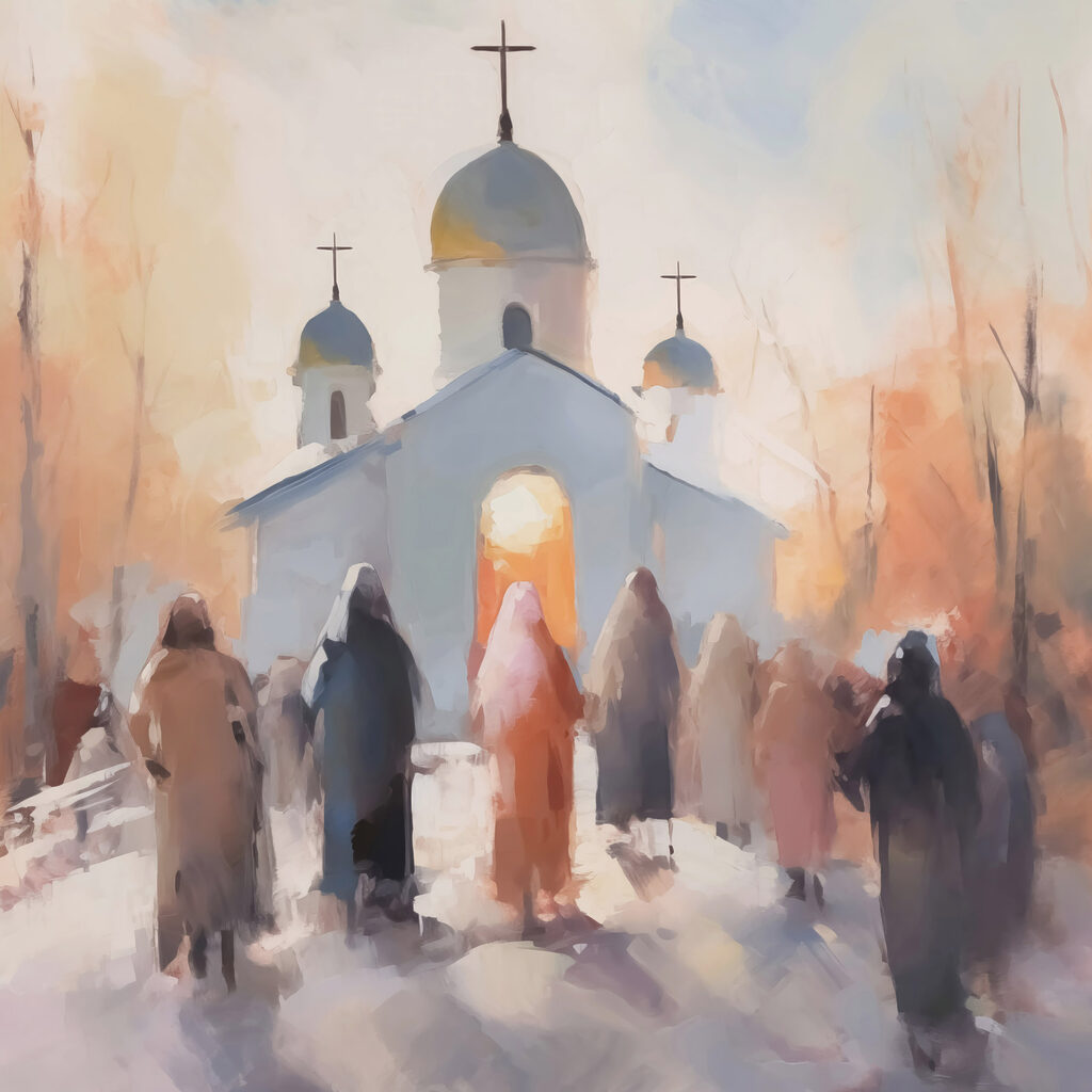 Ensemble vers l’église — motif complet