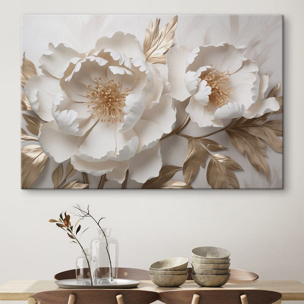 Pivoines crème et or — intérieur 2