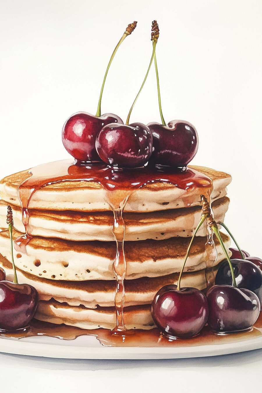 Pancakes aux cerises — motif complet