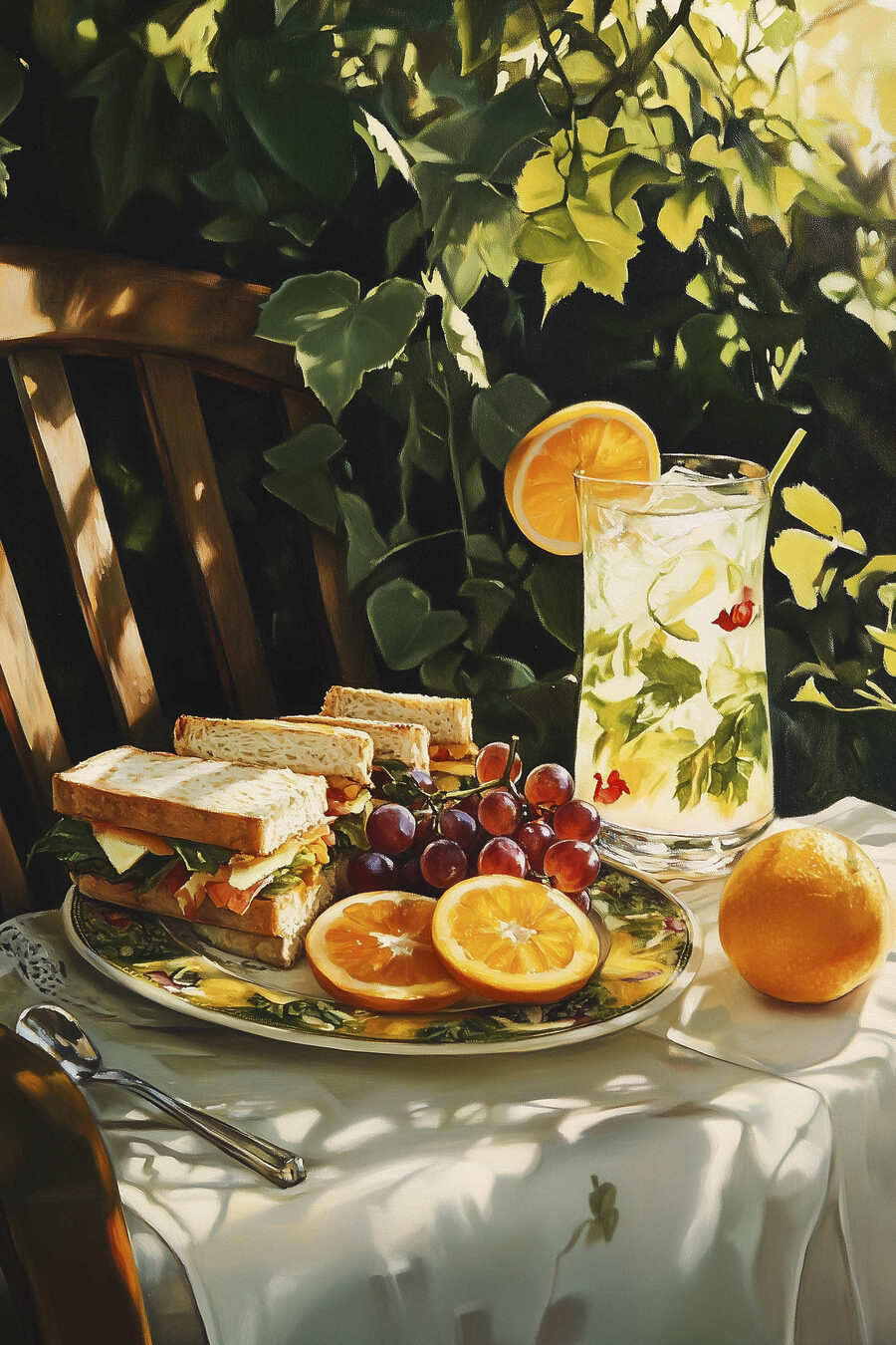 Déjeuner au jardin — motif complet