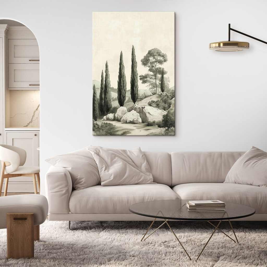 Cyprès et rocaille pâle — intérieur 2