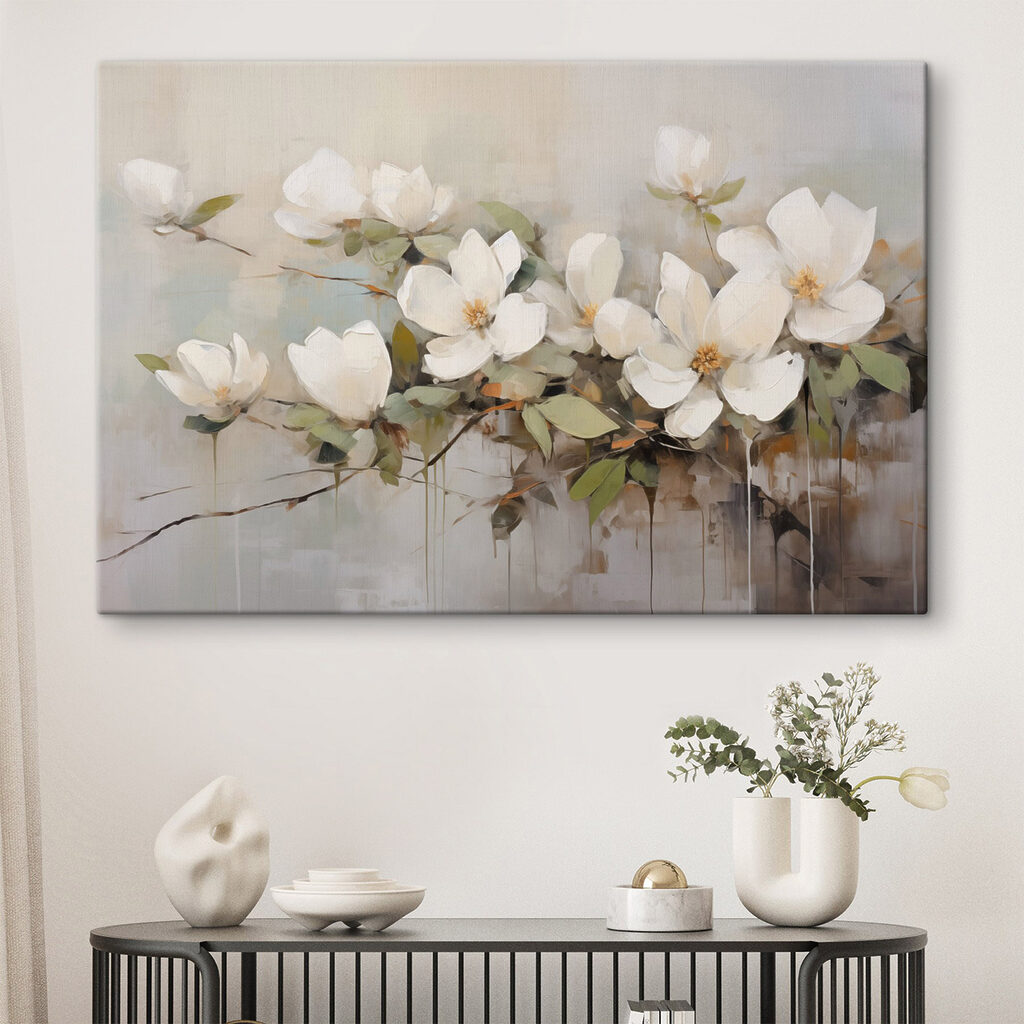 Magnolia blanc aérien dans un intérieur