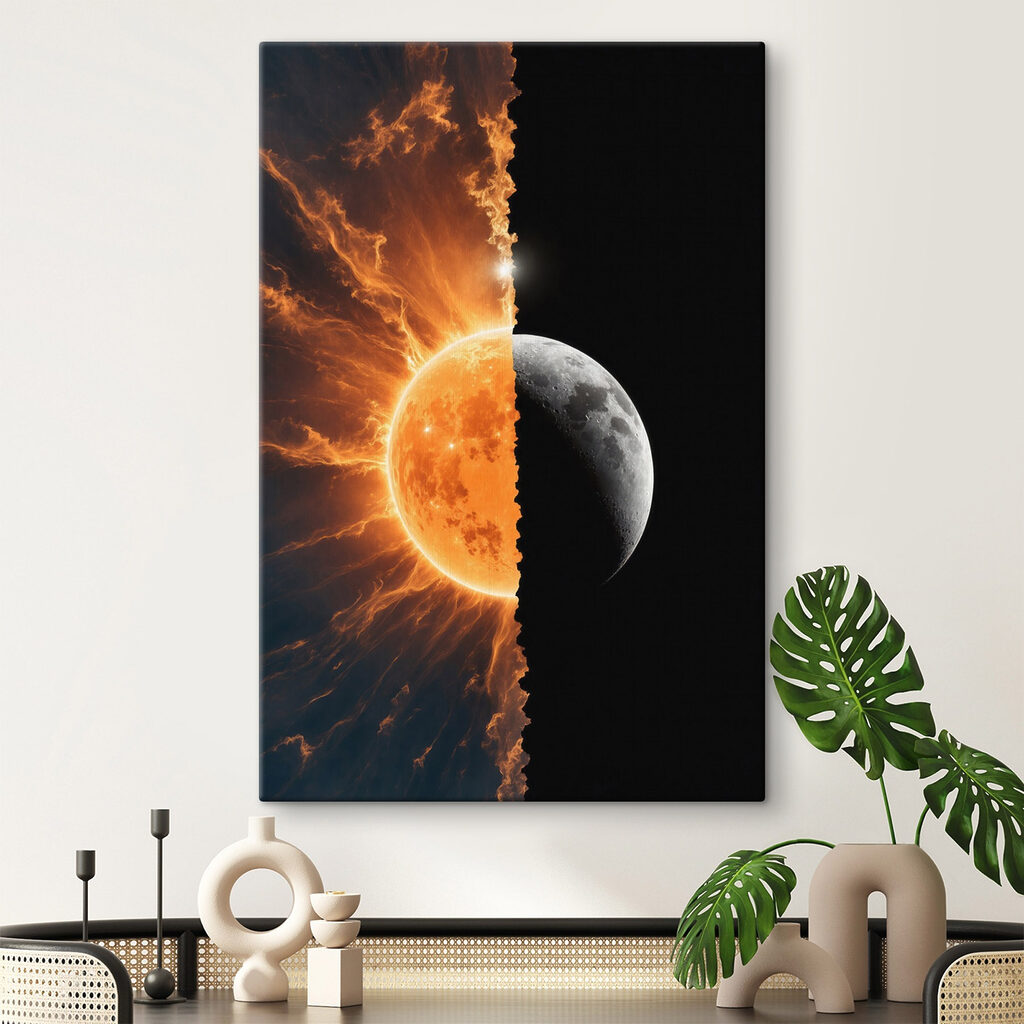 Soleil et demi-lune dans un intérieur
