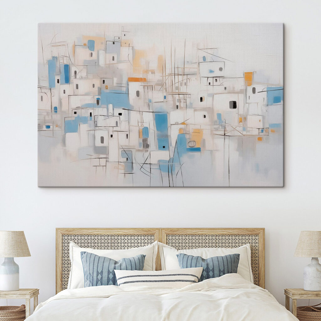 Ville blanche en lignes dans un intérieur
