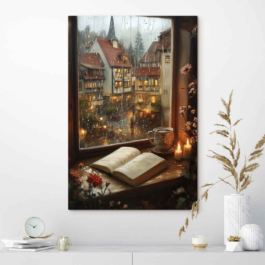 Livre à la fenêtre dans un intérieur