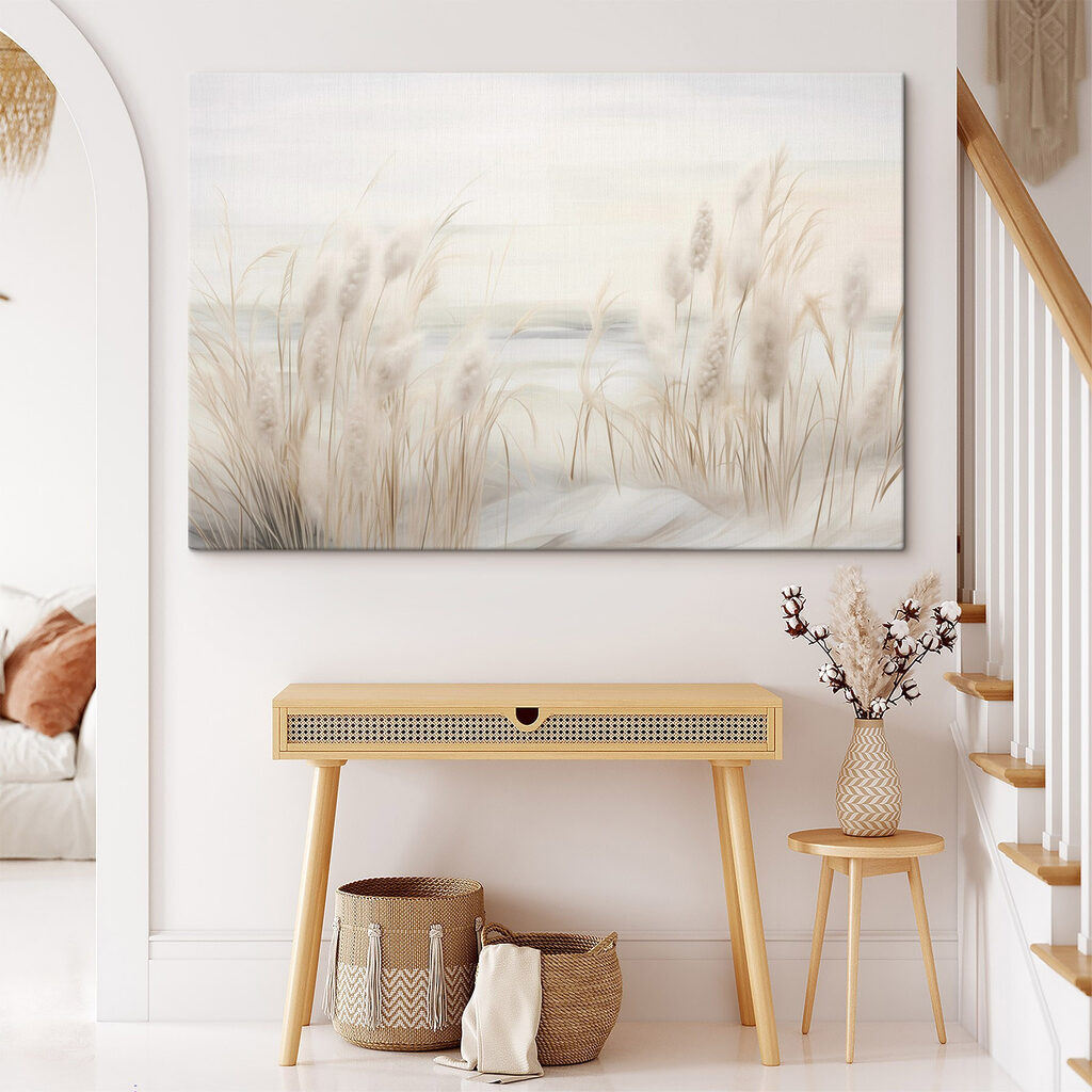 Graminées et mer paisible dans un intérieur