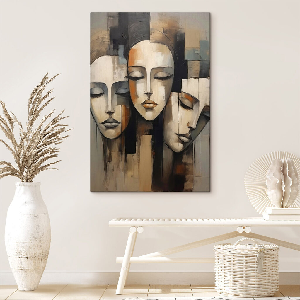 Masques dans l’ombre dans un intérieur