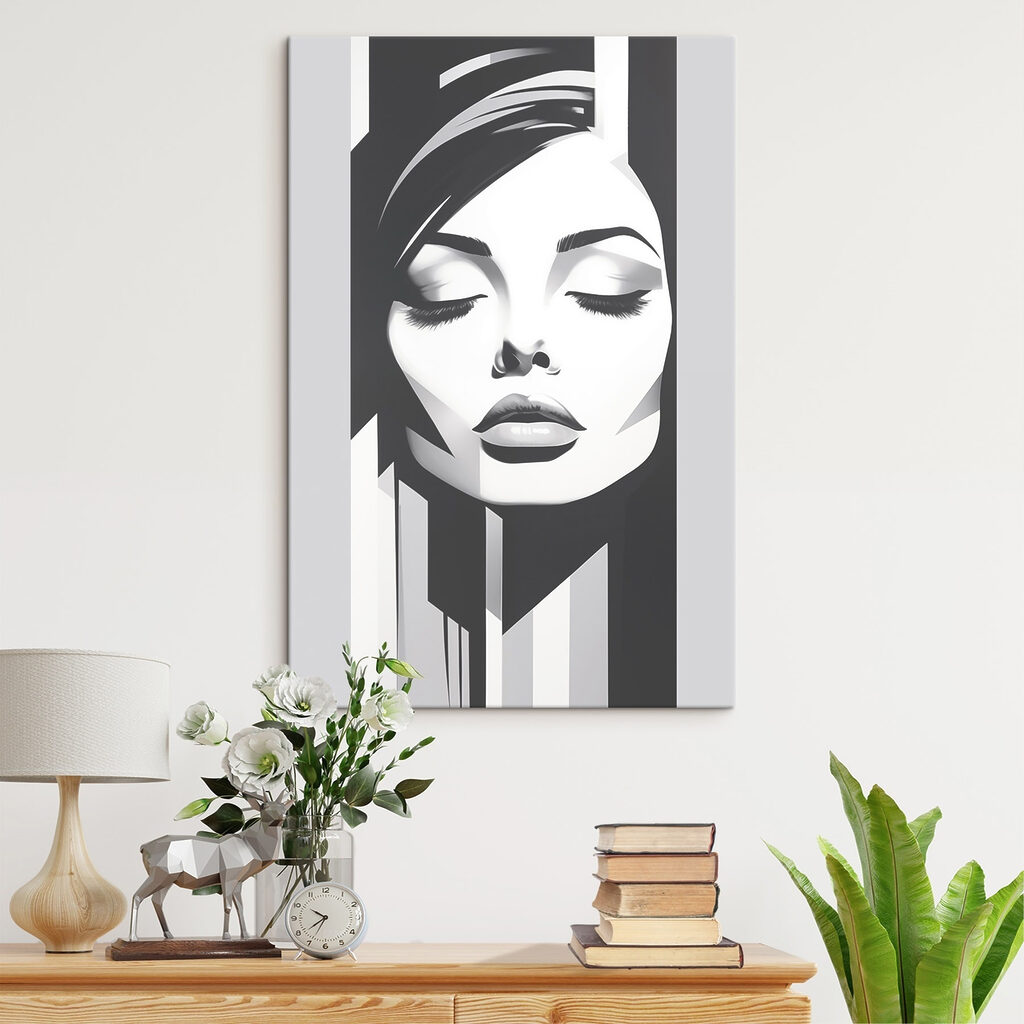 Visage monochrome dans un intérieur
