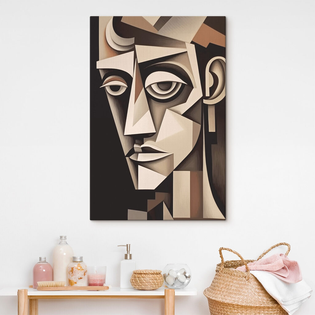 Visage d’homme anguleux dans un intérieur