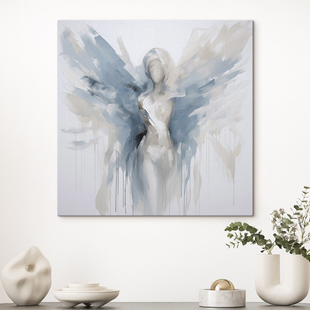 Ange bleu glacier dans un intérieur
