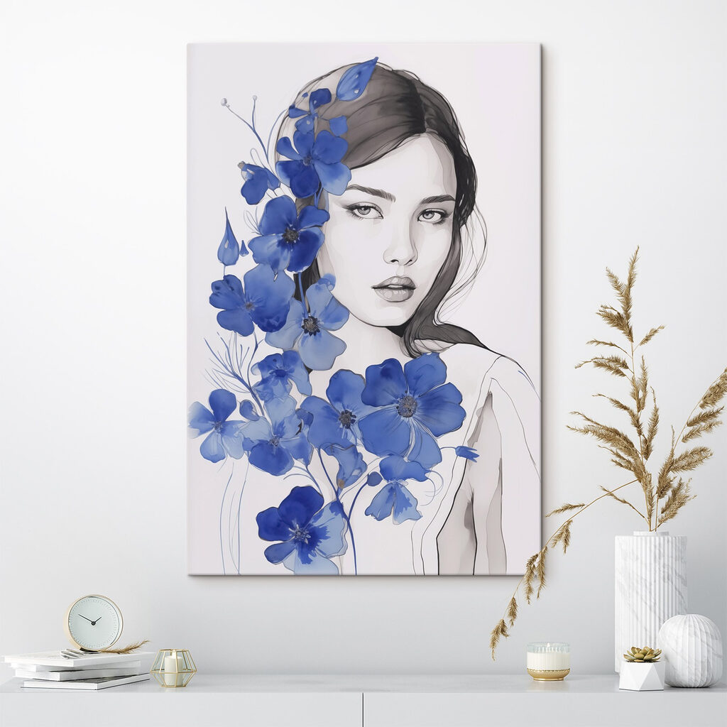 Fleurs près du visage dans un intérieur