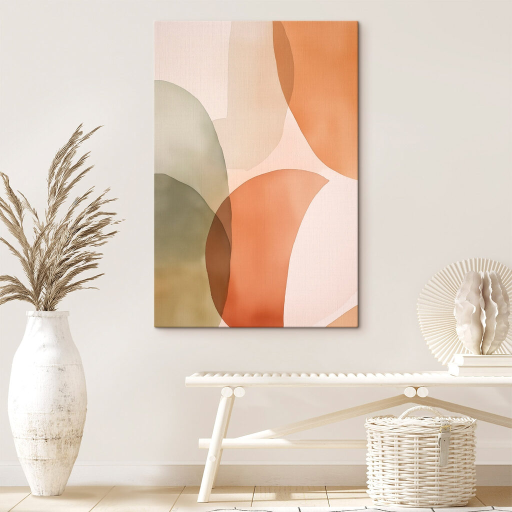 Pêche et ombre olive dans un intérieur