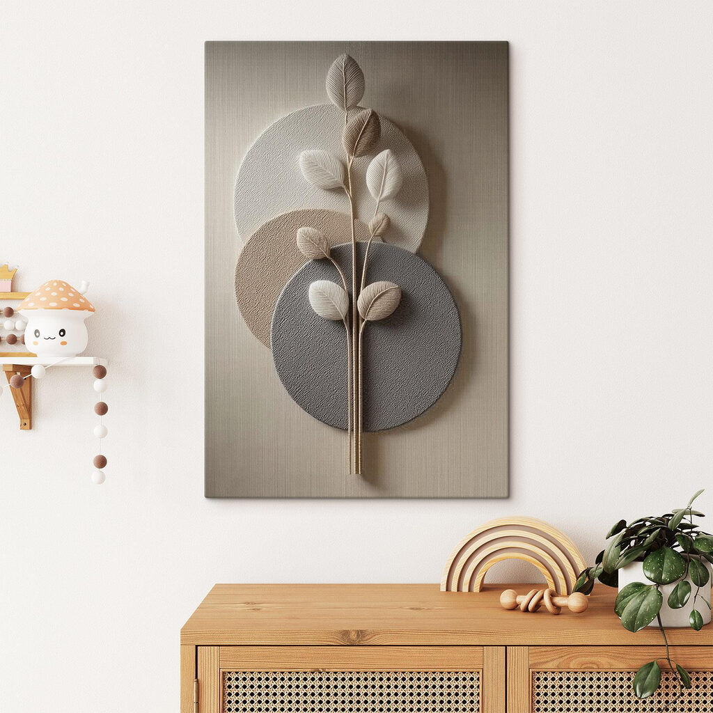 Feuille et cercle dans un intérieur