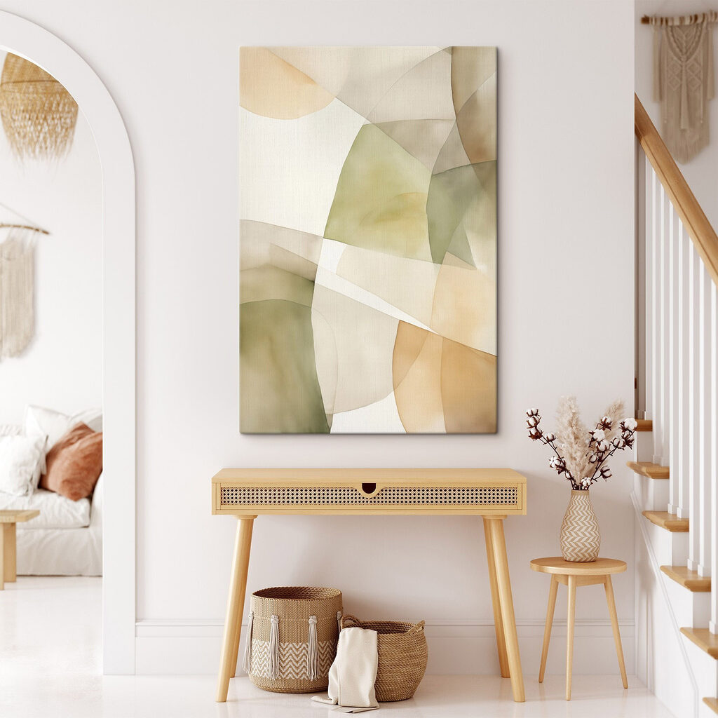Verts doux superposés dans un intérieur