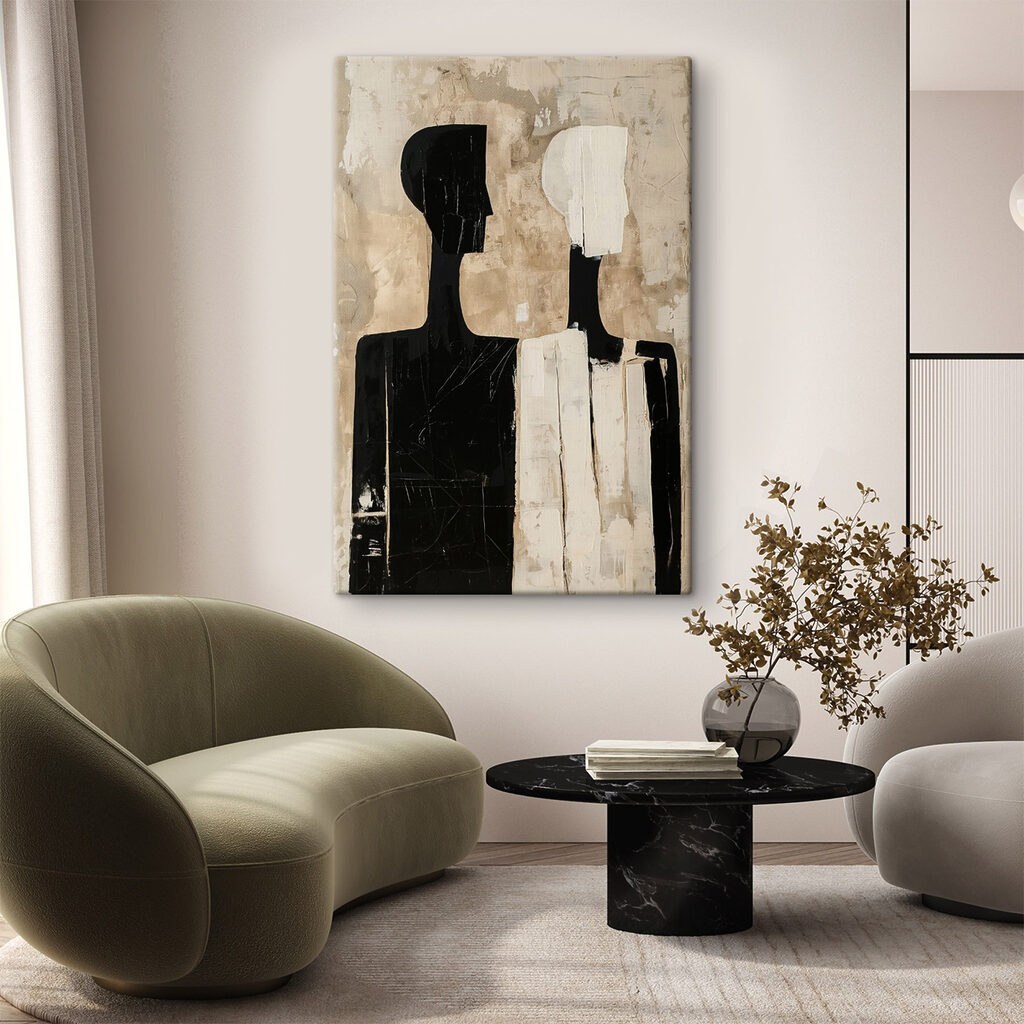 Duo noir et blanc dans un intérieur