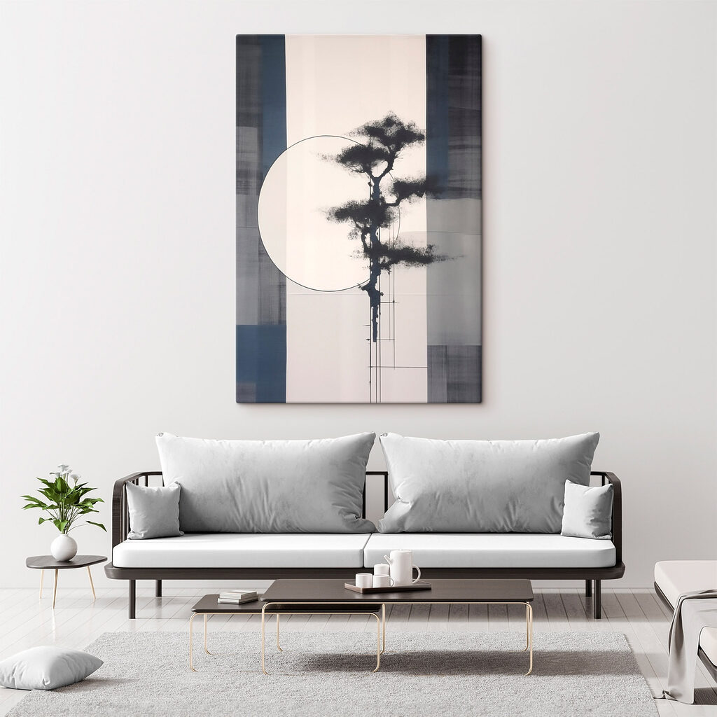 Pin et cercle blanc dans un intérieur