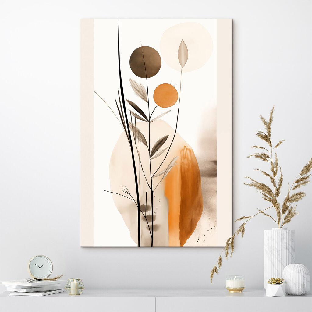 Tiges noires et rondeurs dans un intérieur