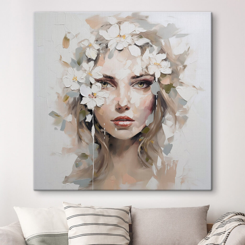 Regard sous la floraison dans un intérieur