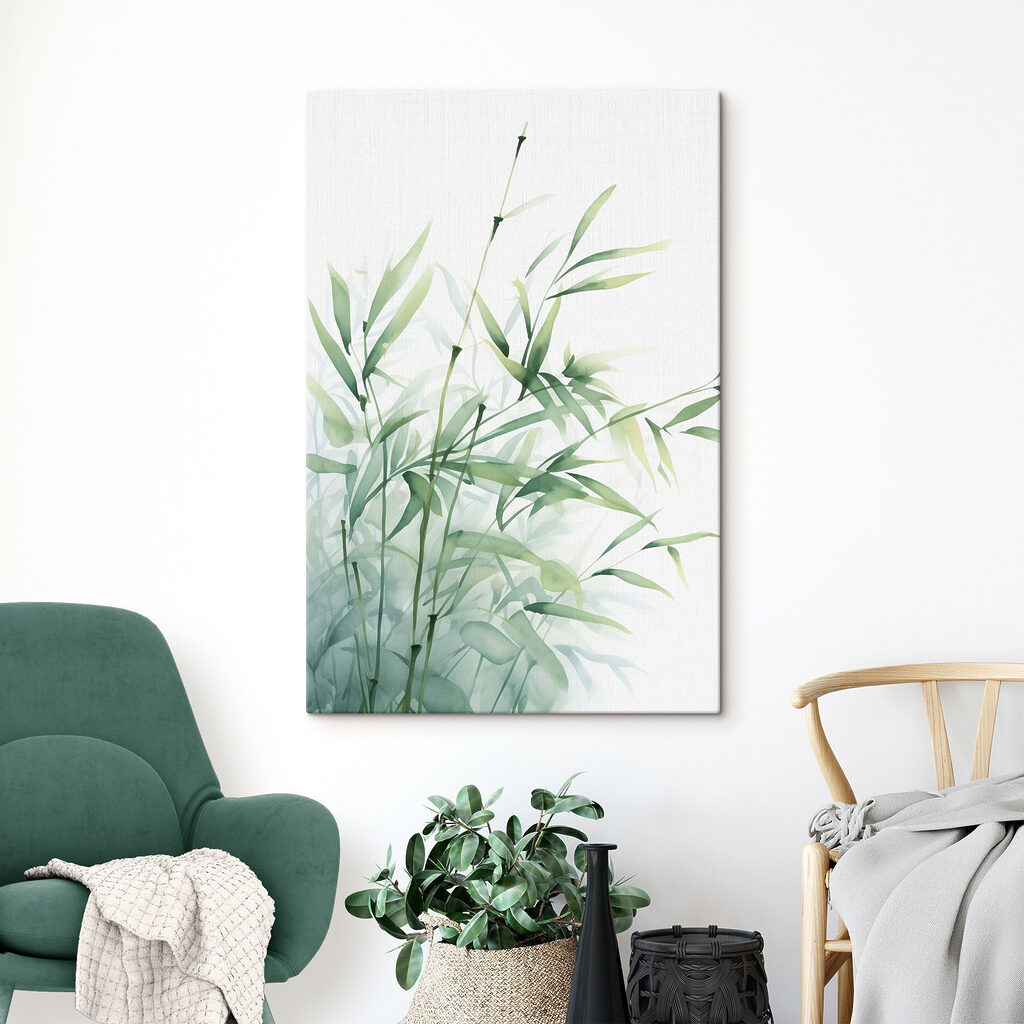 Bambou à l’aquarelle dans un intérieur