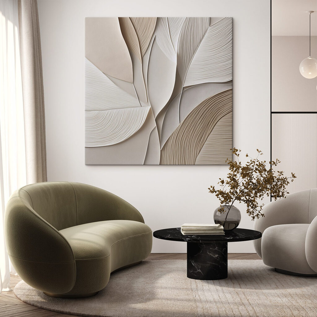 Feuilles repliées dans un intérieur