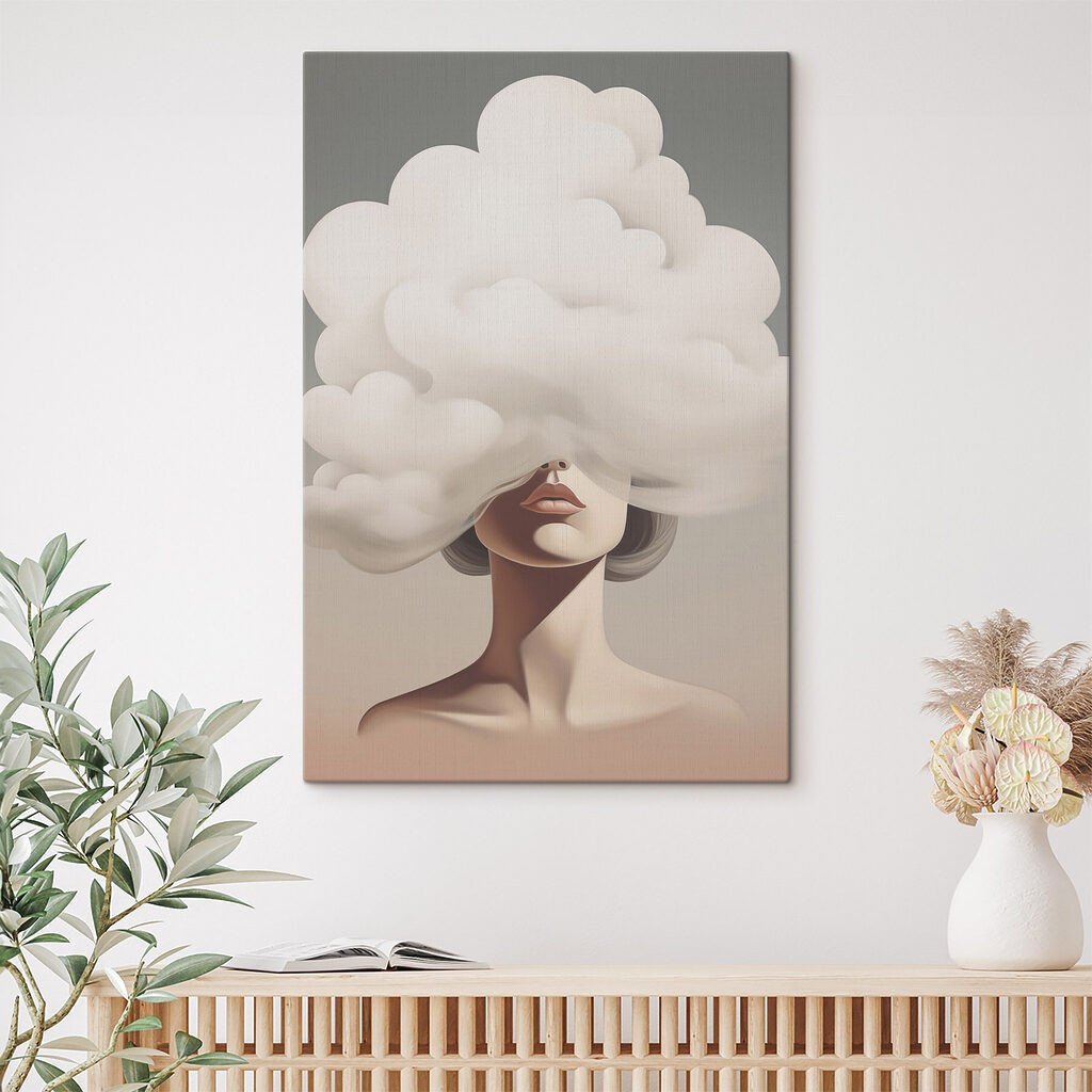 Nuage et regard paisible dans un intérieur