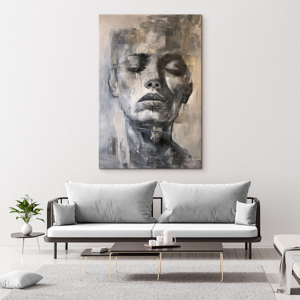 Les yeux clos dans un intérieur