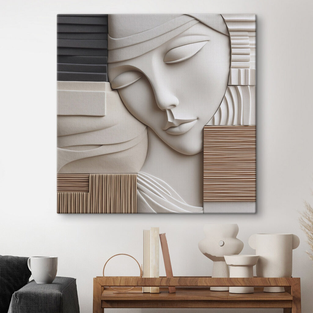 Visage entre les stries dans un intérieur