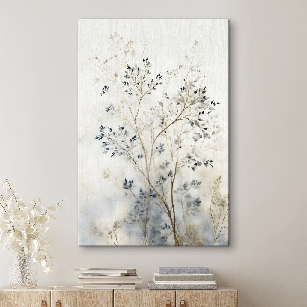 Brume aux feuilles bleues dans un intérieur