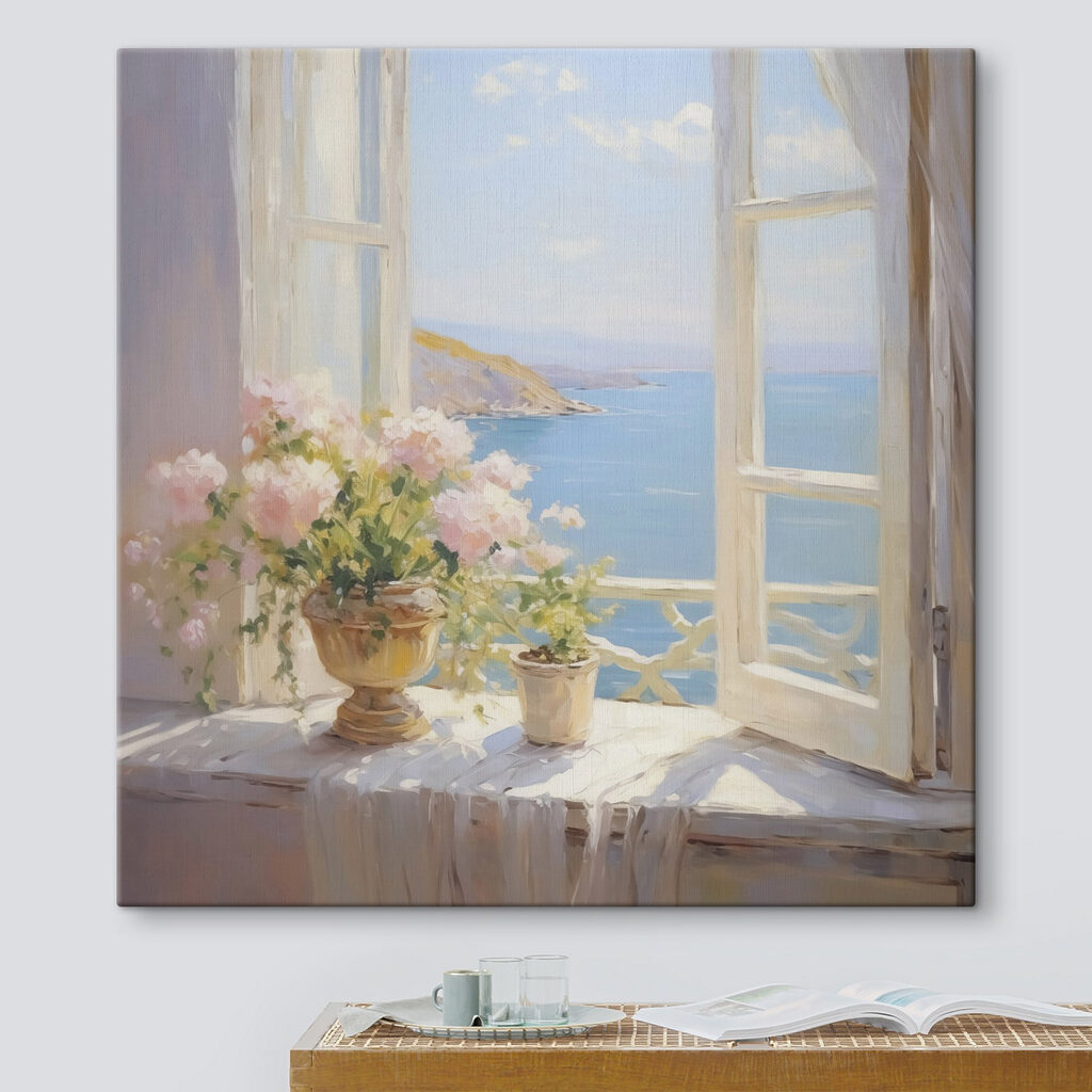 Fenêtre sur la côte dans un intérieur