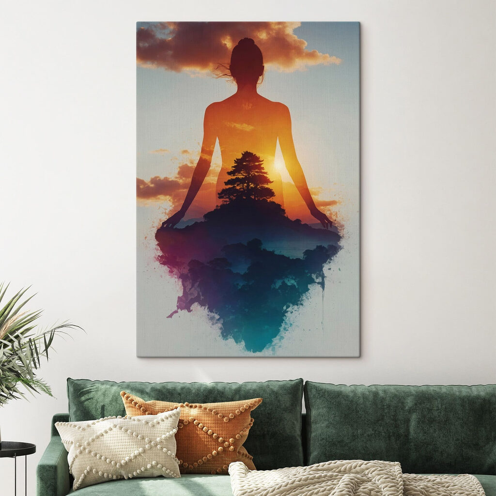 Méditation et forêt dans un intérieur