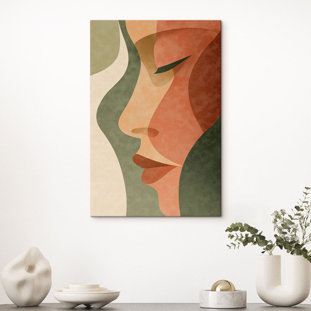 Profil aux yeux clos dans un intérieur