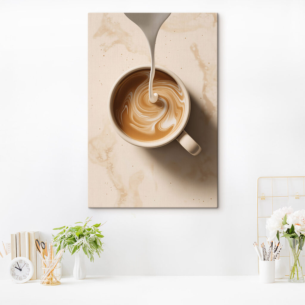 Tourbillon de lait dans un intérieur