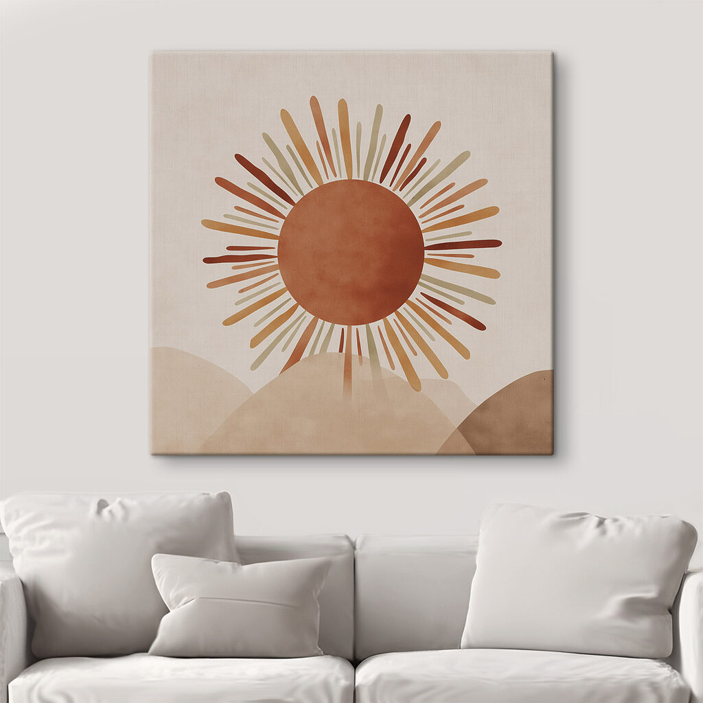 Rayons sur collines rondes dans un intérieur