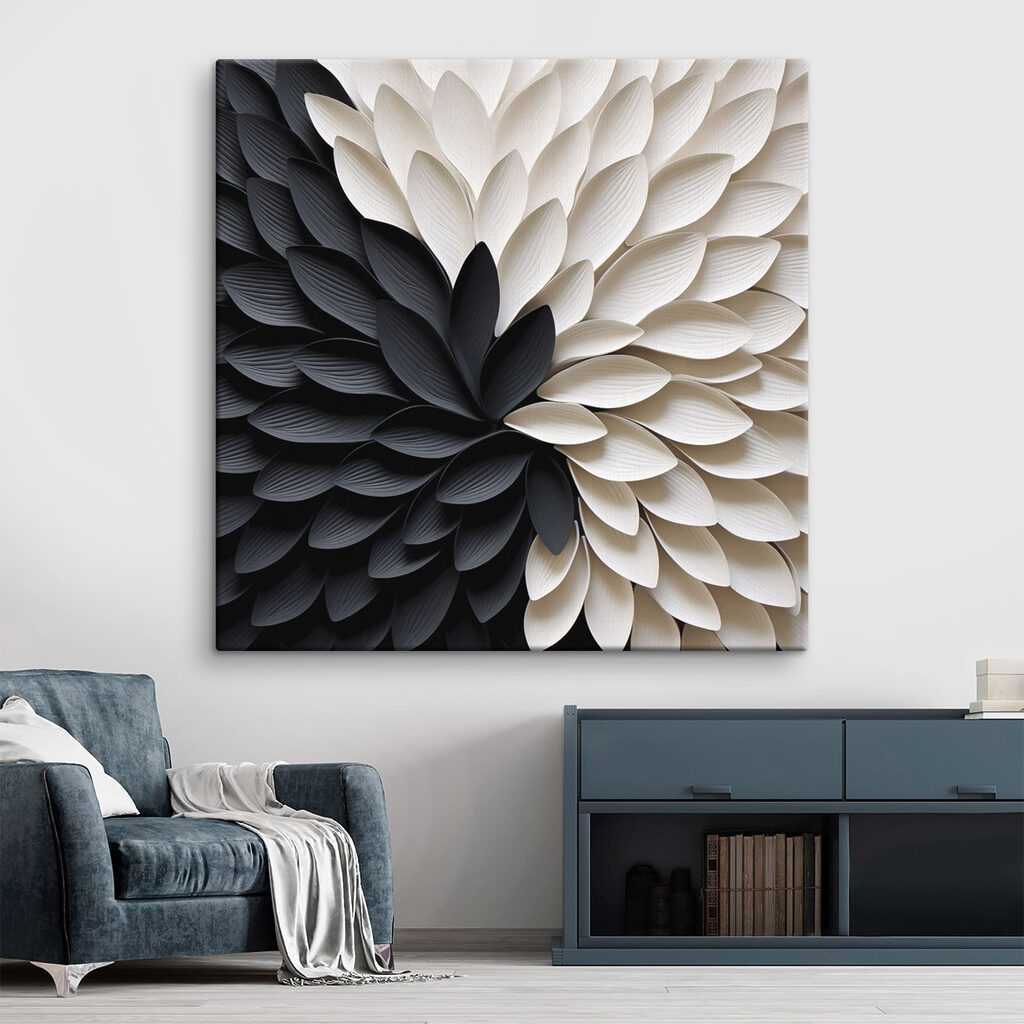 Pétales en spirale dans un intérieur