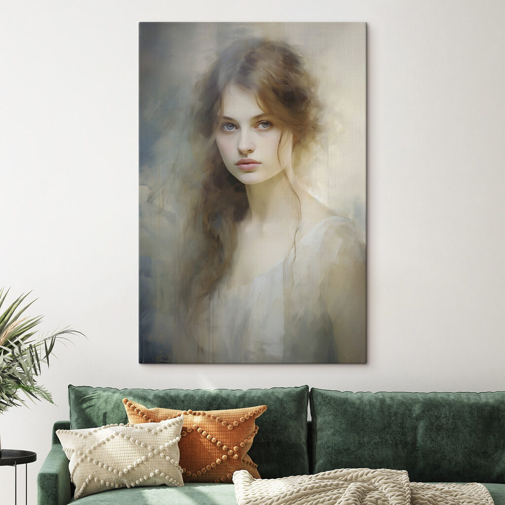 Portrait dans la brume dans un intérieur