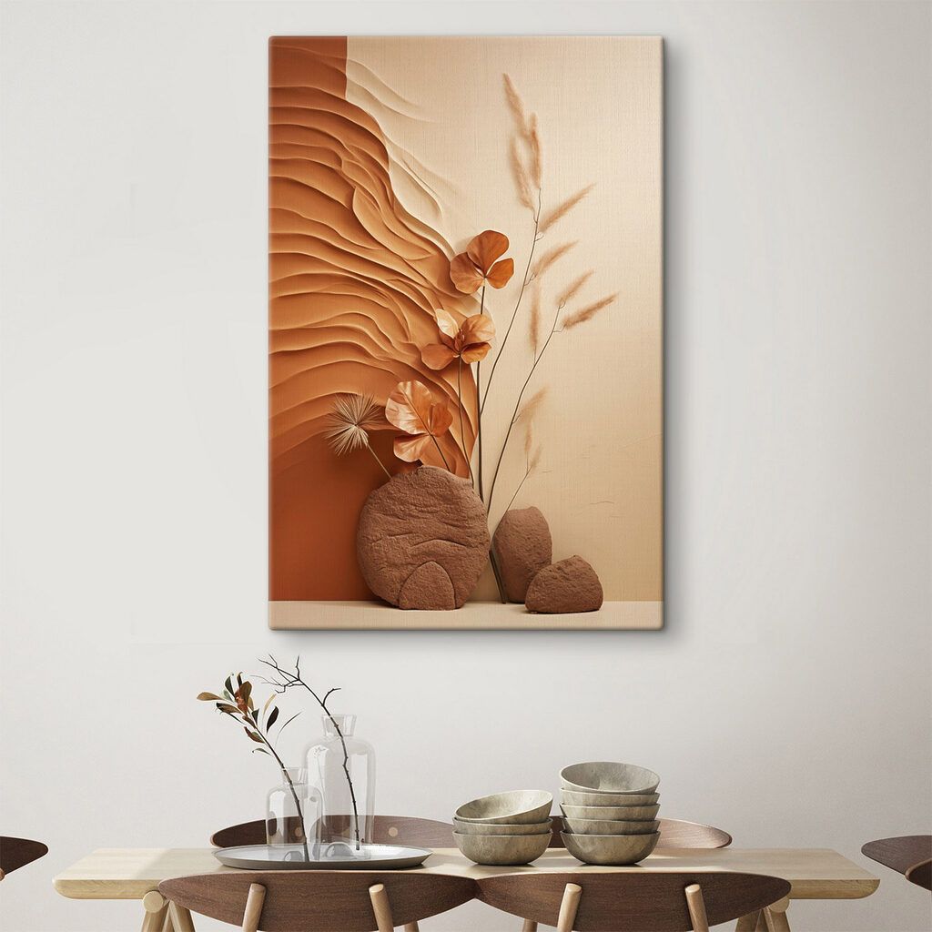 Vase et branches sèches dans un intérieur
