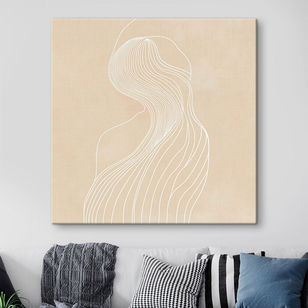 Lignes blanches tournoyantes dans un intérieur
