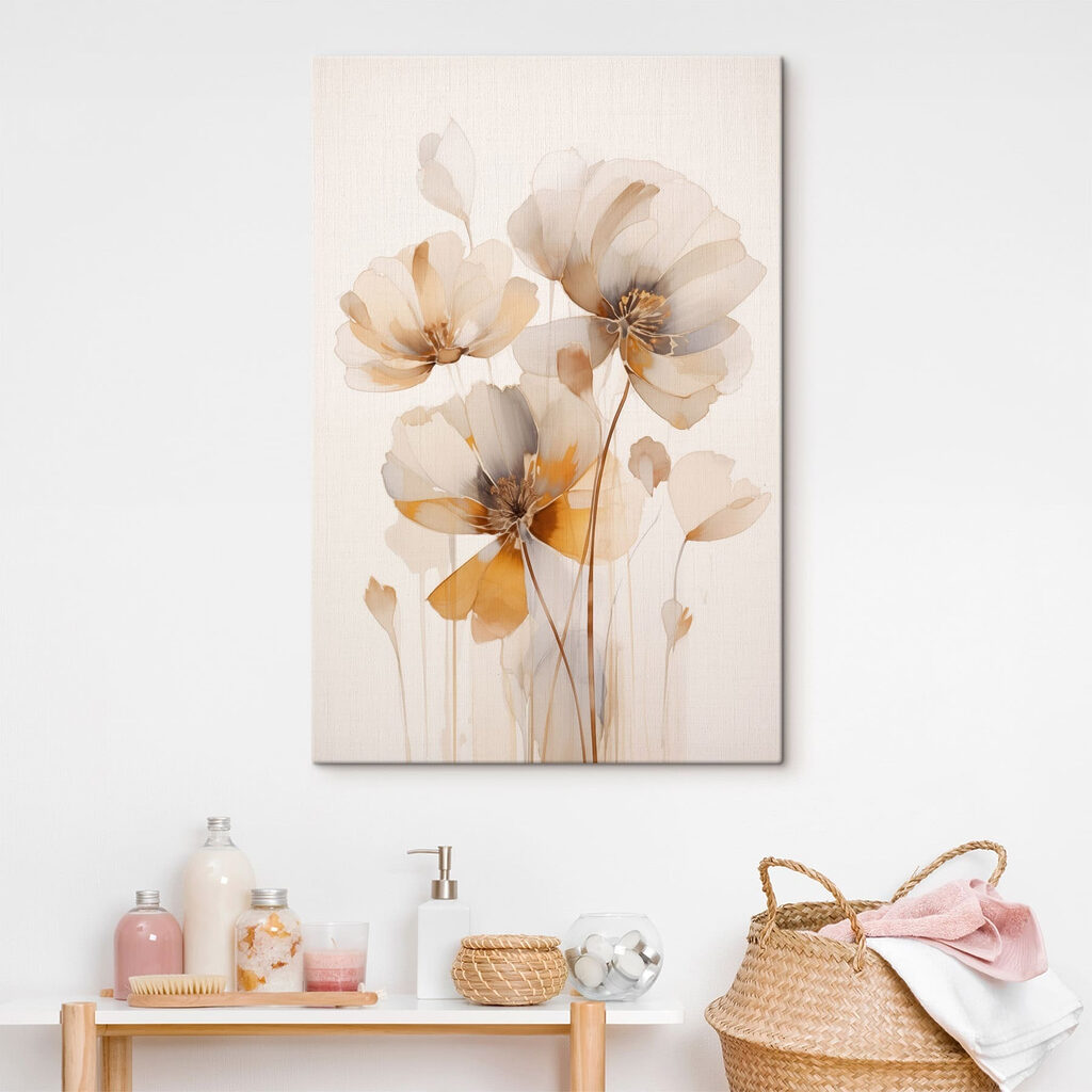 Floraison aux tons ocre dans un intérieur