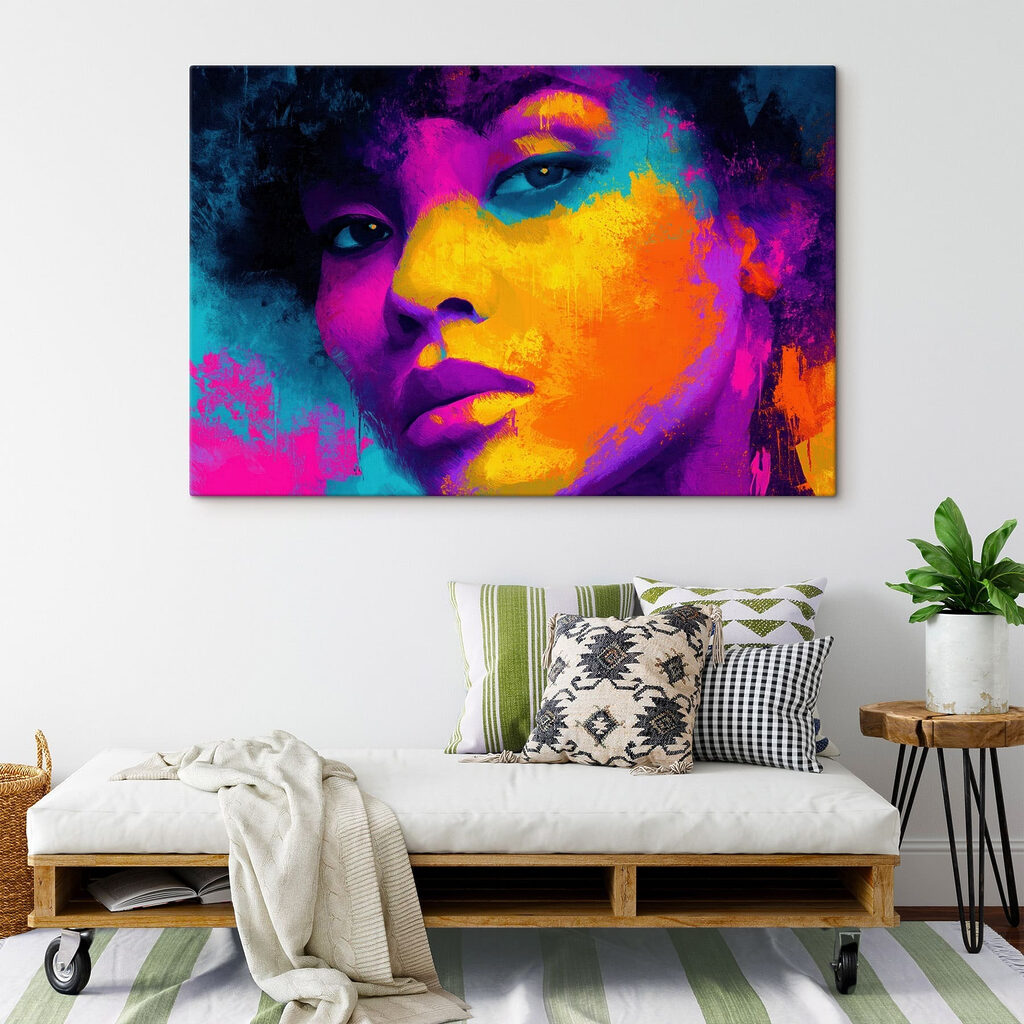 Regard aux couleurs vives dans un intérieur