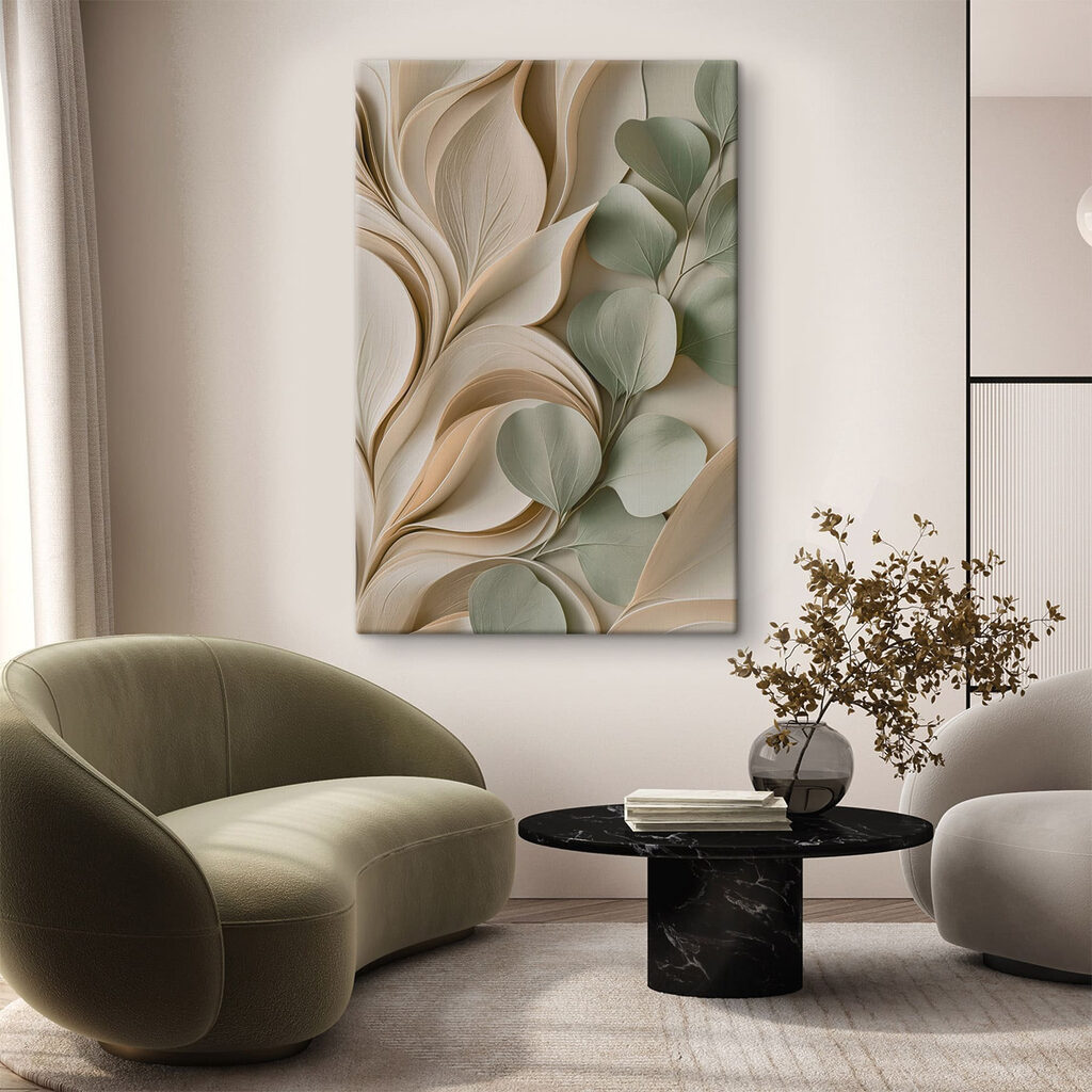 Flots de feuilles blanches dans un intérieur