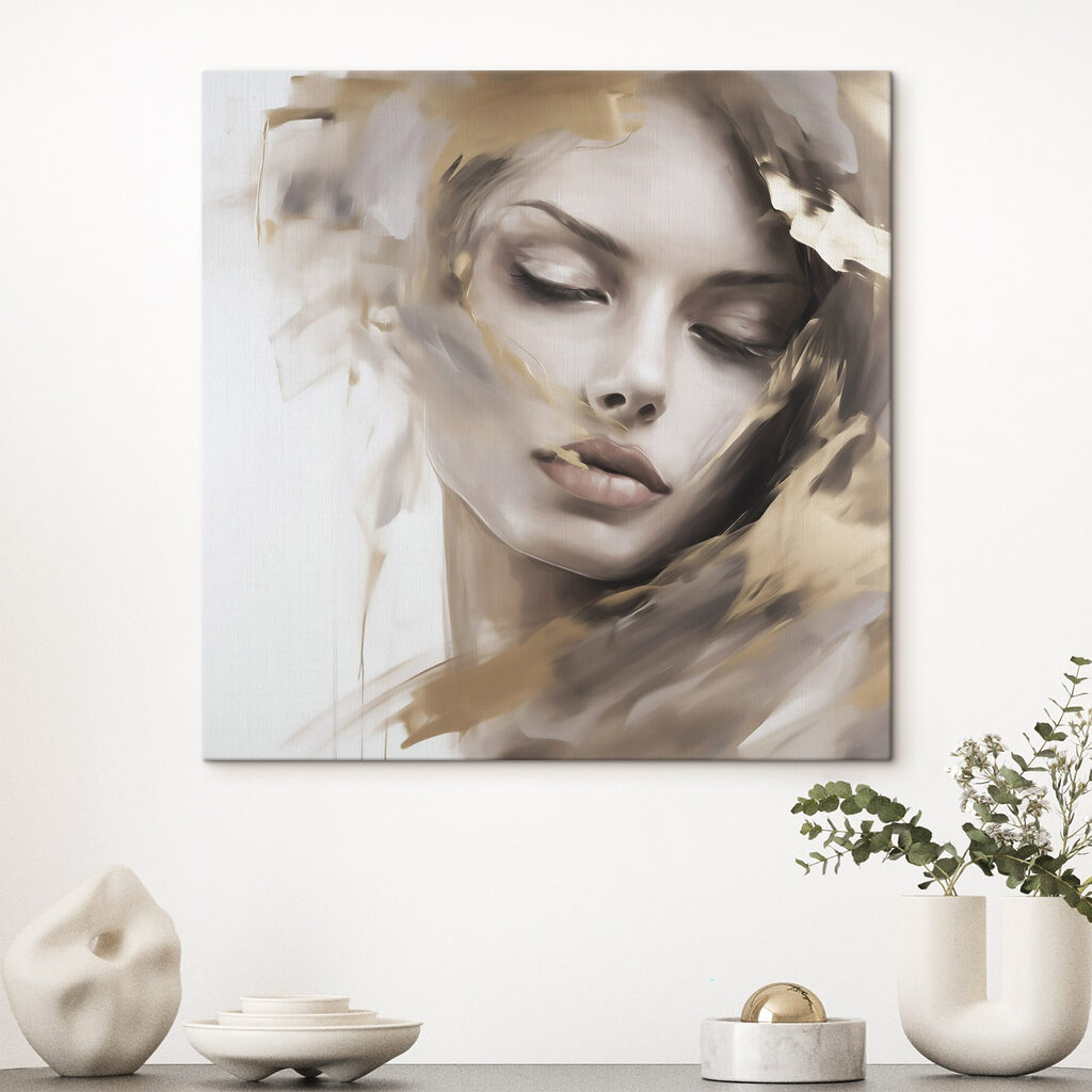 Visage penché dans un intérieur