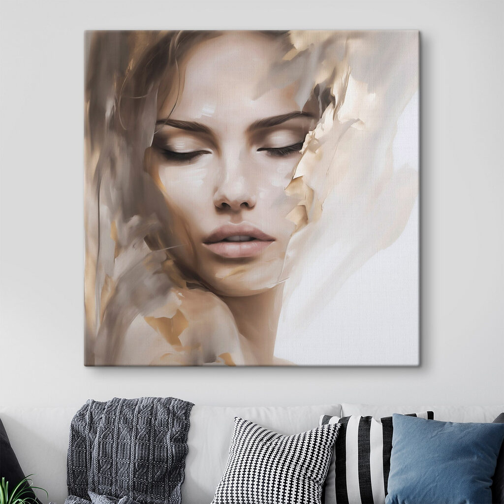 Paupières et trait blanc dans un intérieur
