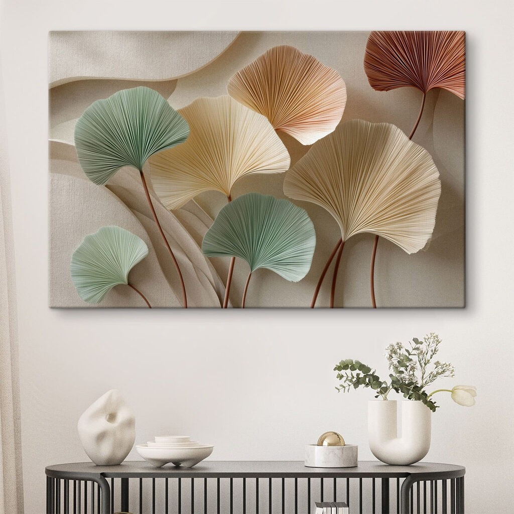 Éventails en équilibre dans un intérieur