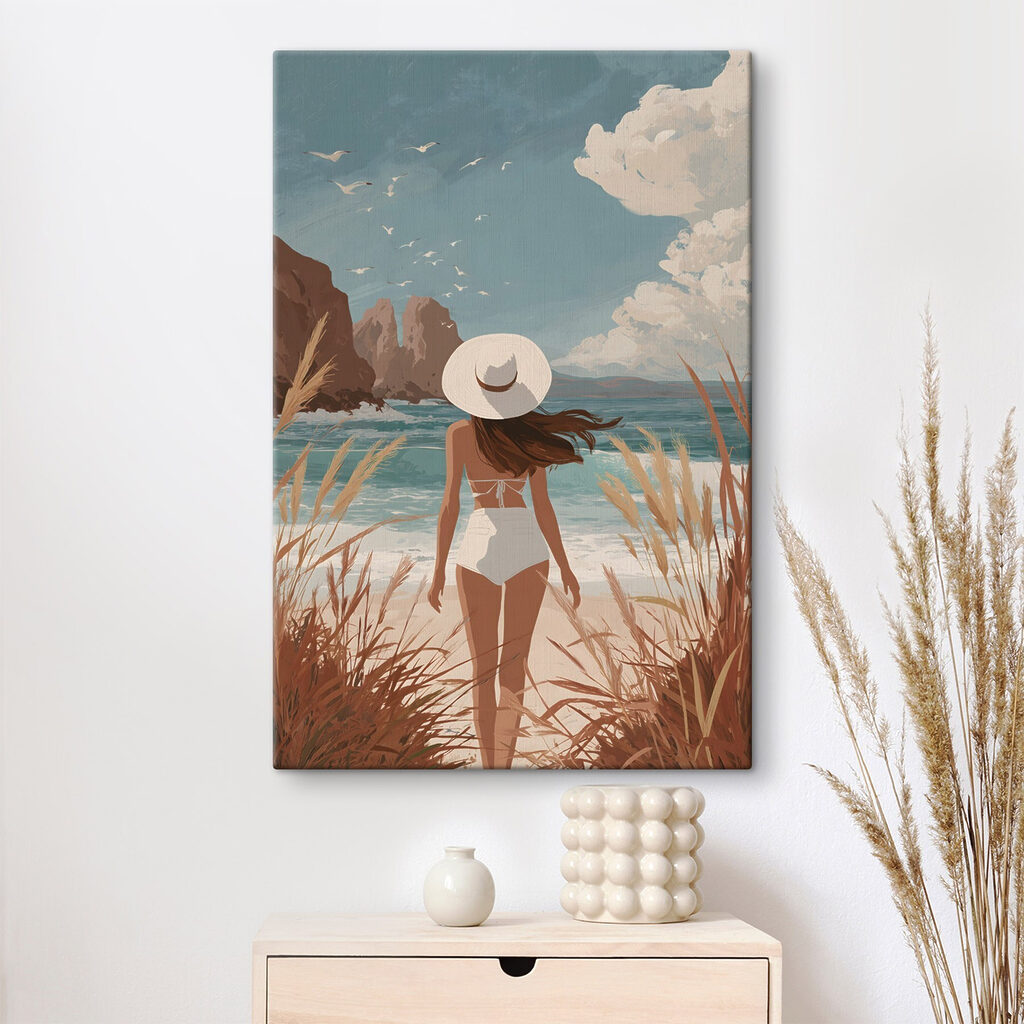 Chapeau blanc et dunes dans un intérieur