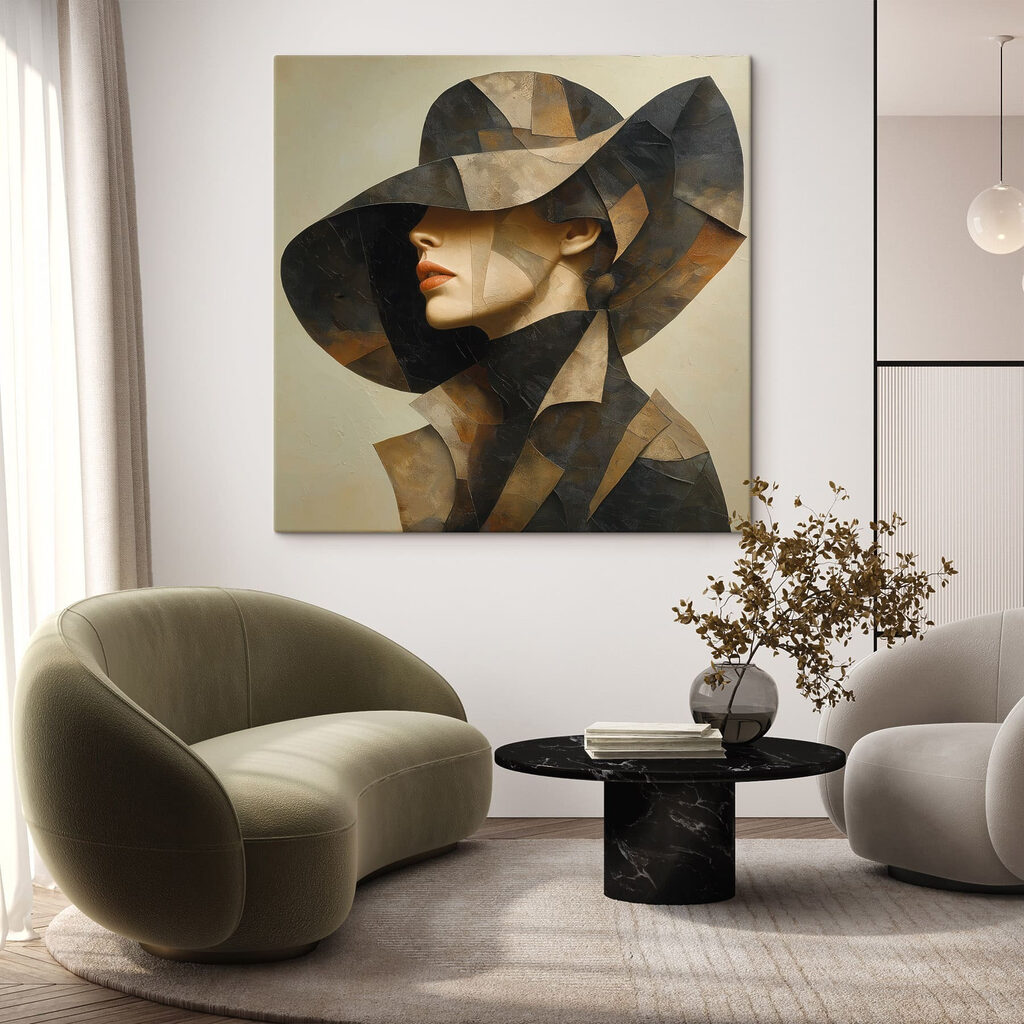 Capeline couleur terre dans un intérieur
