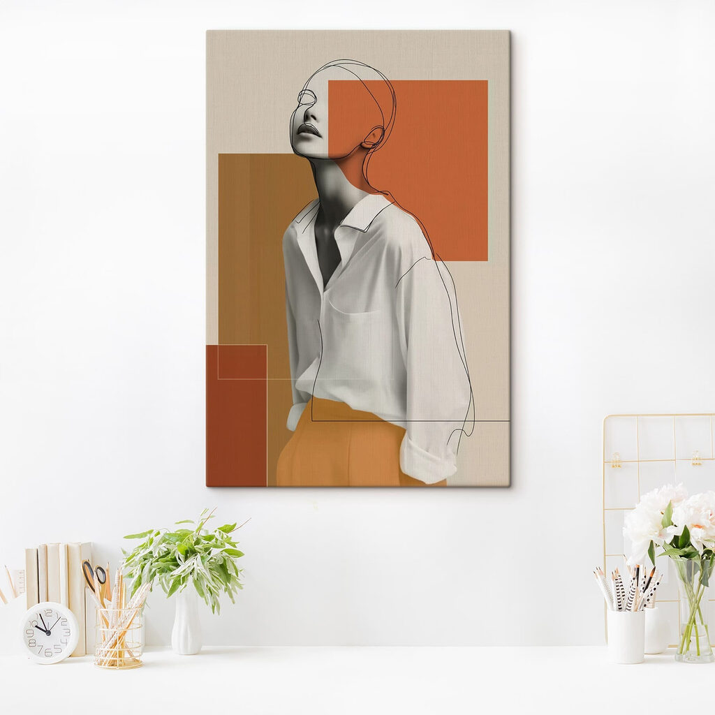 Les yeux levés dans un intérieur