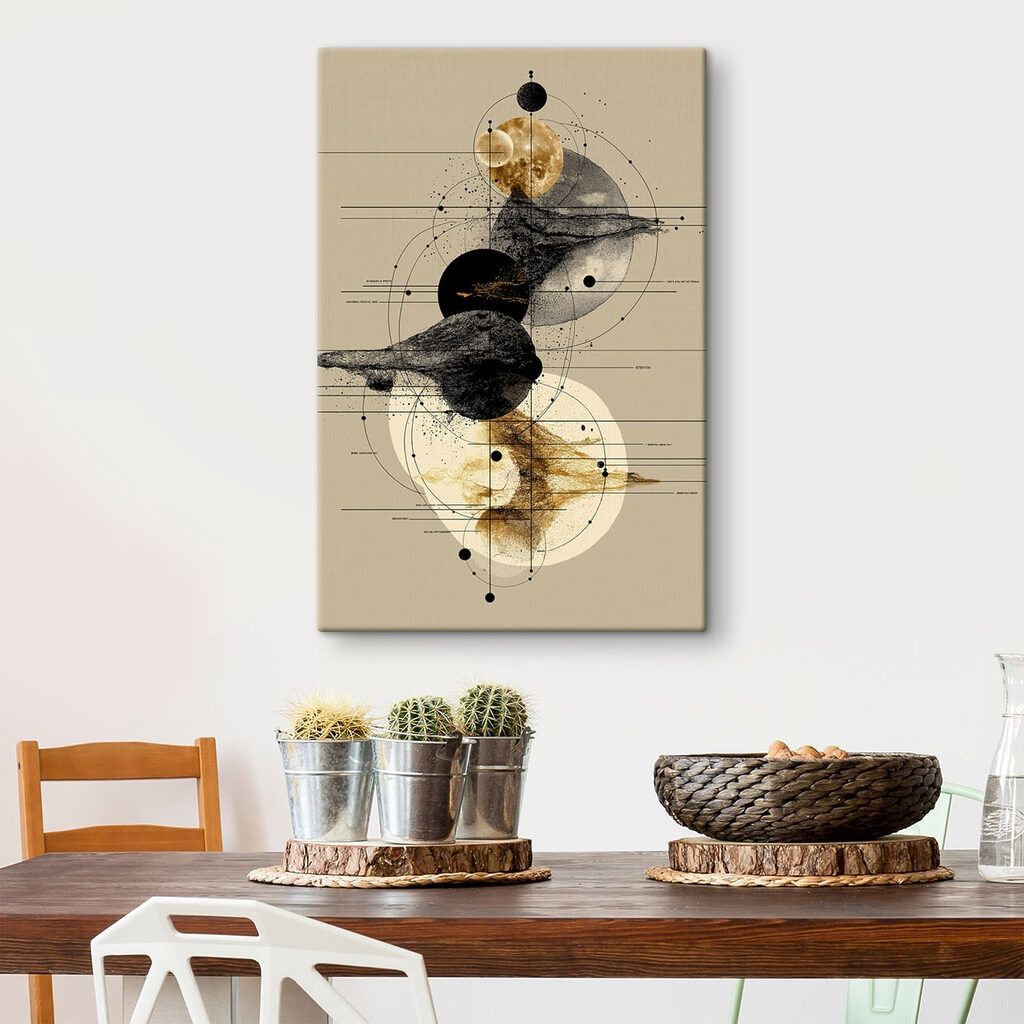 Cercles et traînée sombre dans un intérieur