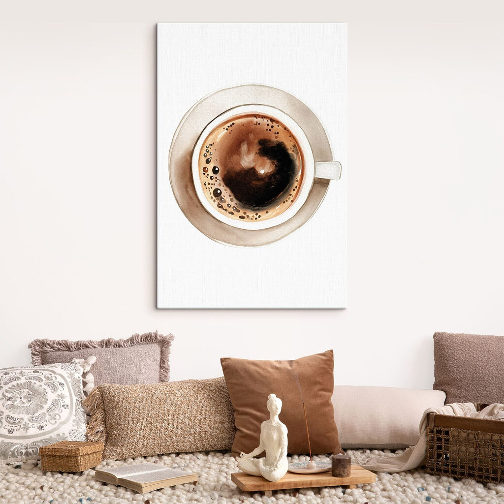 Café vu du dessus dans un intérieur